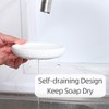 Round Self Draining Soap Dish, Small Ceramic Tray, Cute Jewelry