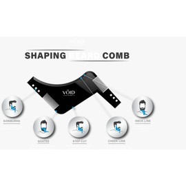 VOID Homme - Beard Food Set - Beard Filler Pen, Beard Comb and Beard Alignment Razor - Beard Filler Set for Waterproof Natural Looking (Black)