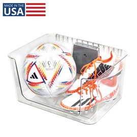 InterDesign iDesign Large Wallspace Open-Front Bin and Bracket - Wall-Mounted Storage Bin - Clear - Made in USA