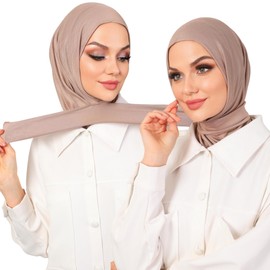 ZOKAK Instant Hijab Scarf For Women, Premium Jersey Head Scarf Wrap, Practical Jersey Hijab, Women Muslim Instant Hijab, P12 Mink, standard