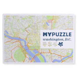 Geotoys - Metropuzzle Washington, D.C. - Rompecabezas de 1000 Piezas para Adultos - Rompecabezas detallado de geografía del Mapa de la Ciudad - Póster de Mapa de la Ciudad de Estados Unidos Incluido
