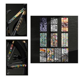 ENLEE Newly Launched Second Generation 3D Total Bicycle Poster Frame Scratch-Resistant MTB Road Bike HD Protective Film Removable Sticker Anti-Skid Guard Frame Cover (Beauty)