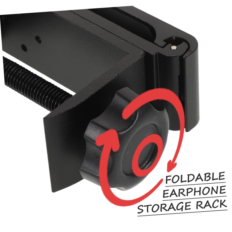 TEHAUX Foldable Headphone Stand Under Desk Holder Perforation Headset Mount