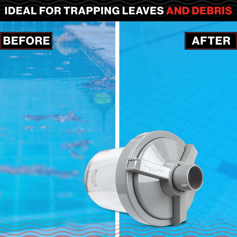 Swimables Heavy Duty Inline Pool Leaf Canister - Compatible with