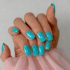 SXVME Uñas postizas acrílicas naturales, semitransparentes, con pegamento, estilo ataúd,