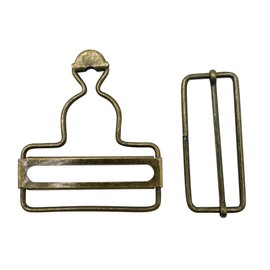 SYSOLYWIN 6 Sets Overall Suspender Dungaree Buckles with Rectangle Slider, 1 1/2 inch Wide Bottom (Bronze) A2250