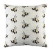 Evans Lichfield Bee You Repeat Cushion Cover, Polyester, Linen, White