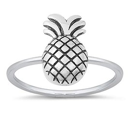 CloseoutWarehouse 925 Sterling Silver Oxidized Pineapple Fruit Ring (11)
