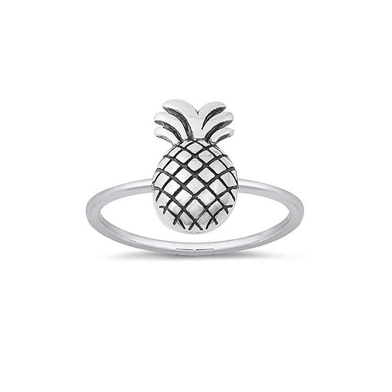 CloseoutWarehouse 925 Sterling Silver Oxidized Pineapple Fruit Ring (11)