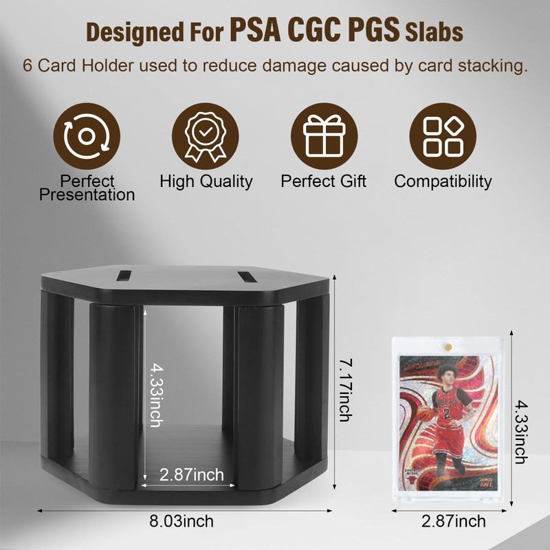 360° 6-Sides Rotation Graded Trading Game Baseball Football Sports Cards