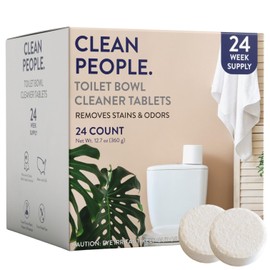 THE CLEAN PEOPLE Toilet Bowl Cleaner | Eco Friendly Toilet Bowl Cleaner Tablets for Removing Hard Water Stains, Rust, and Limescale Buildup (24 Count)