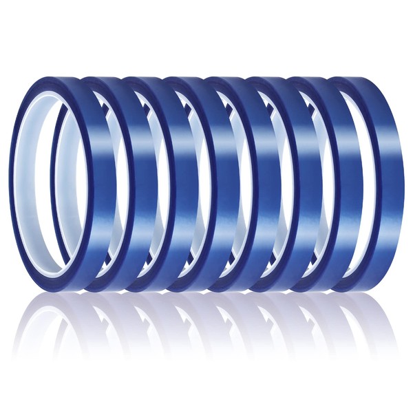 8 Rolls Heat Resistant Tape 10 mm x 33 m,