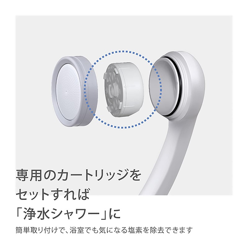 Takagi JSA022 Shower Head, WT, Water Saving, No Tools Required,
