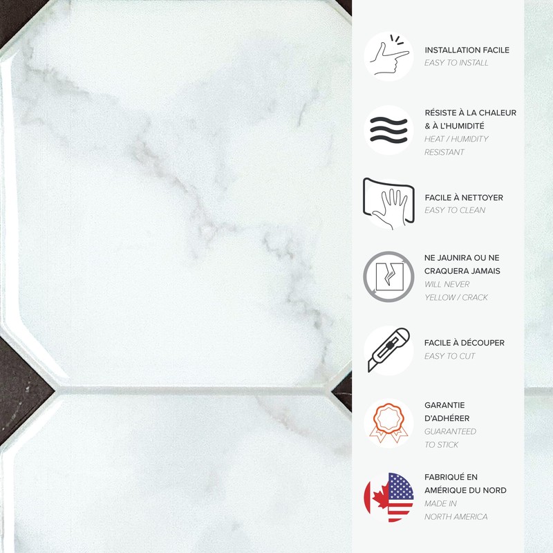 SMART TILES Peel and Stick Backsplash - 5 Sheets of