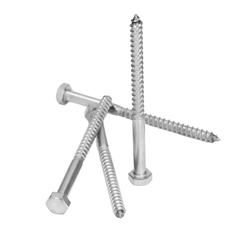304 Stainless Steel Half Thread Bolt Wood Hex Lag Screws