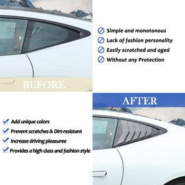 Daeiclru Rear Side Window Louver Cover Fit for Jaguar F-Type 2013-2024, Rear Window Shutters Trim Cover, Air Vent Scoop Shades Cover (Carbon Fiber Pattern)