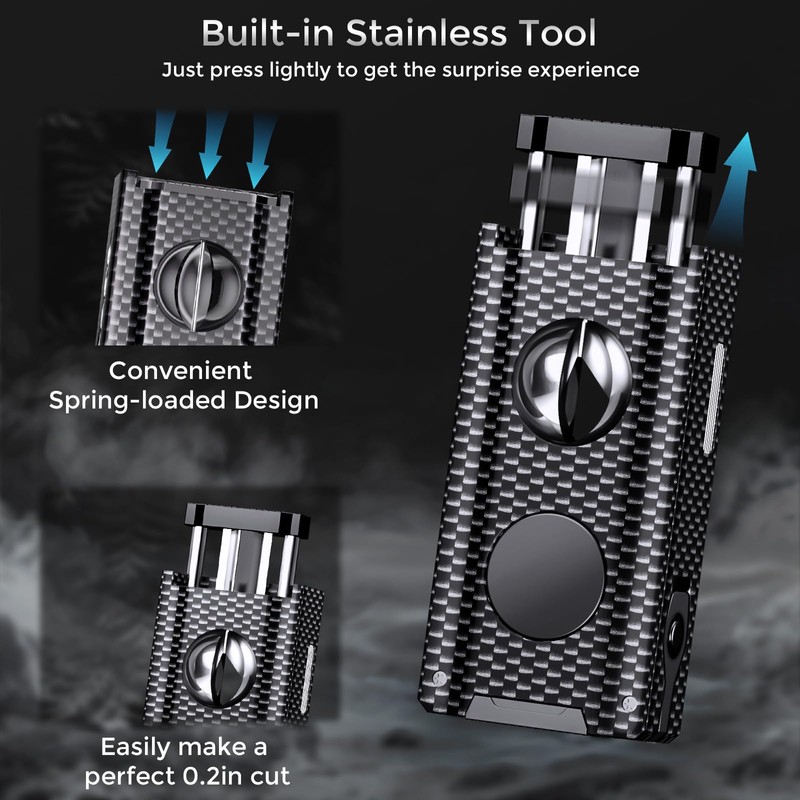 5-in-1 Torch Lighter, Built-in Multi-Functional Accessories, Punch, Draw Enhancer Tool,