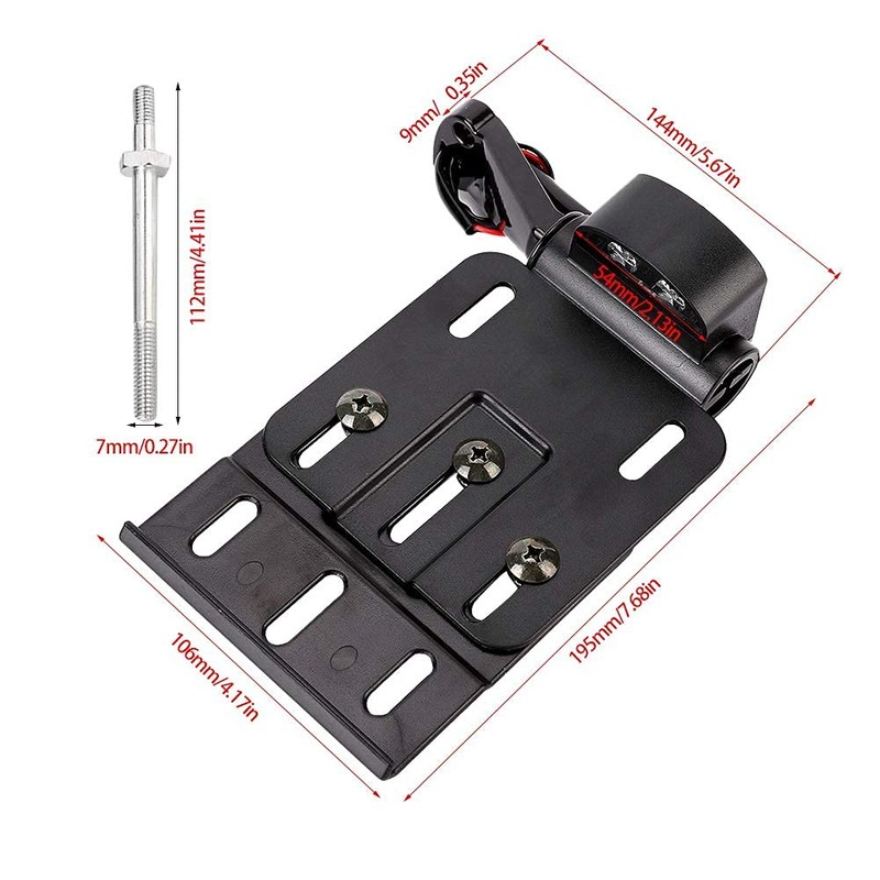 Aramox Motorcycle License Plate Frame,Aluminum Alloy Black Side-Mount License Plate