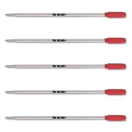 NEO+ Quality Ballpoint Pen Refills, 8513, Compatible with Cross pen (5 x RED INK)