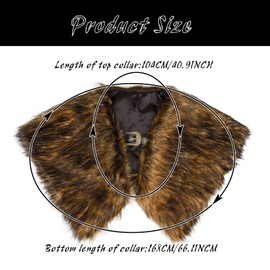 keland Viking Faux Fur Collar for Men Scarf Capelet Wrap Costume Accessory, Y-yellow