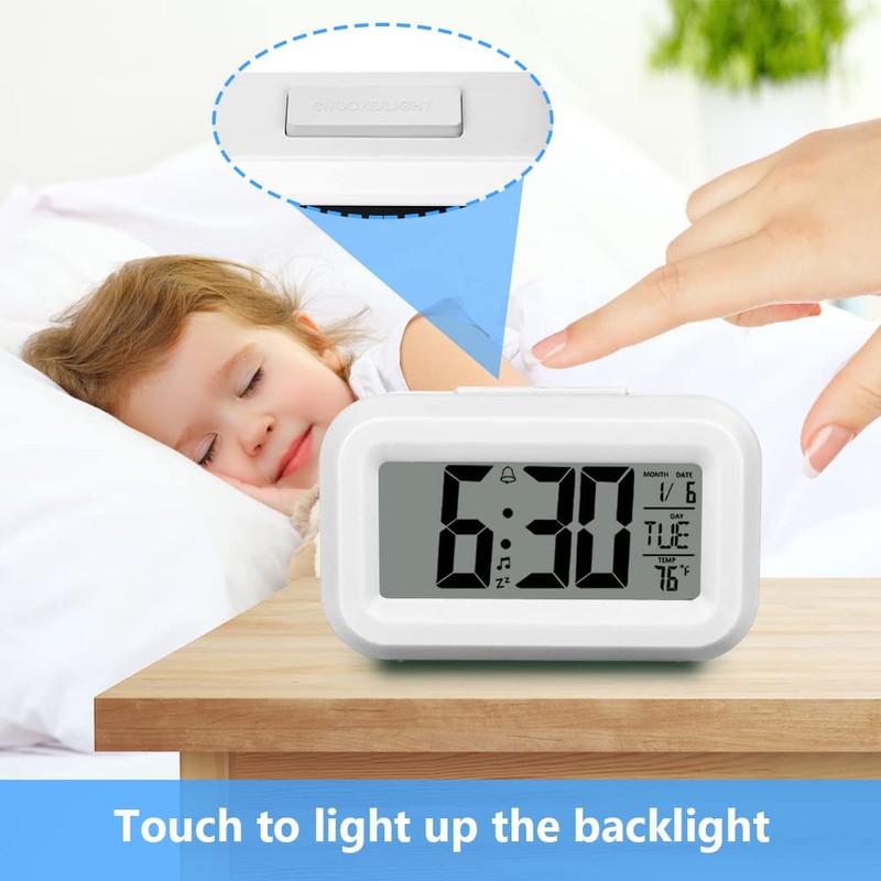 Vicloon Digital Alarm Clock Bedside, LED Display Clocks with Adjustable