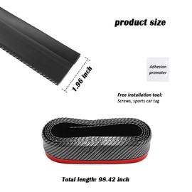 8.2Ft Carbon Fibre Front Lip As Front Bumper Protector,Upgraded Widen Rubber Front Lip Splitter for Side Skirt,Universal Front Bumper Lip Automotive Exterior Accessories