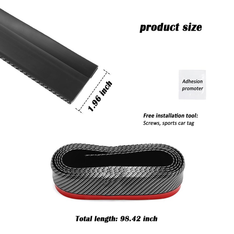 8.2Ft Carbon Fibre Front Lip As Front Bumper Protector,Upgraded Widen