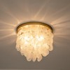 JC TOPA 3-Lights Capiz Shell Ceiling Light Fixtures, Gold Boho