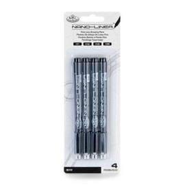 Royal & Langnickel Nano-Liner Drawing Pen, Black, 4-Pack