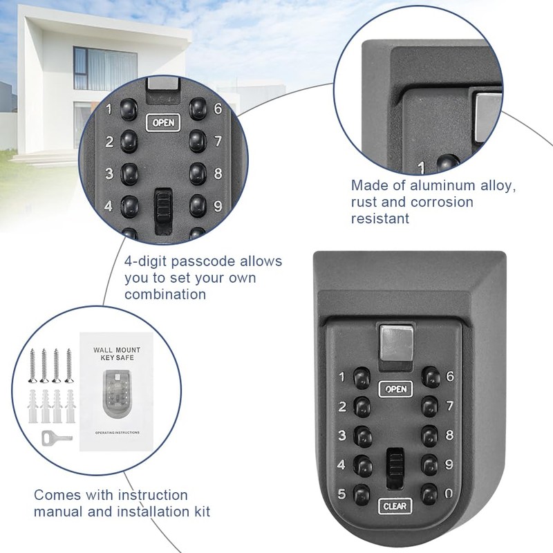 FTISSLY Key Safe with Number Code Key Safe Outdoor Key