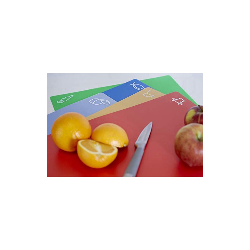 Premier Housewares Flexible Chopping Boards Plastic Polyethylene Colour Coded Cutting