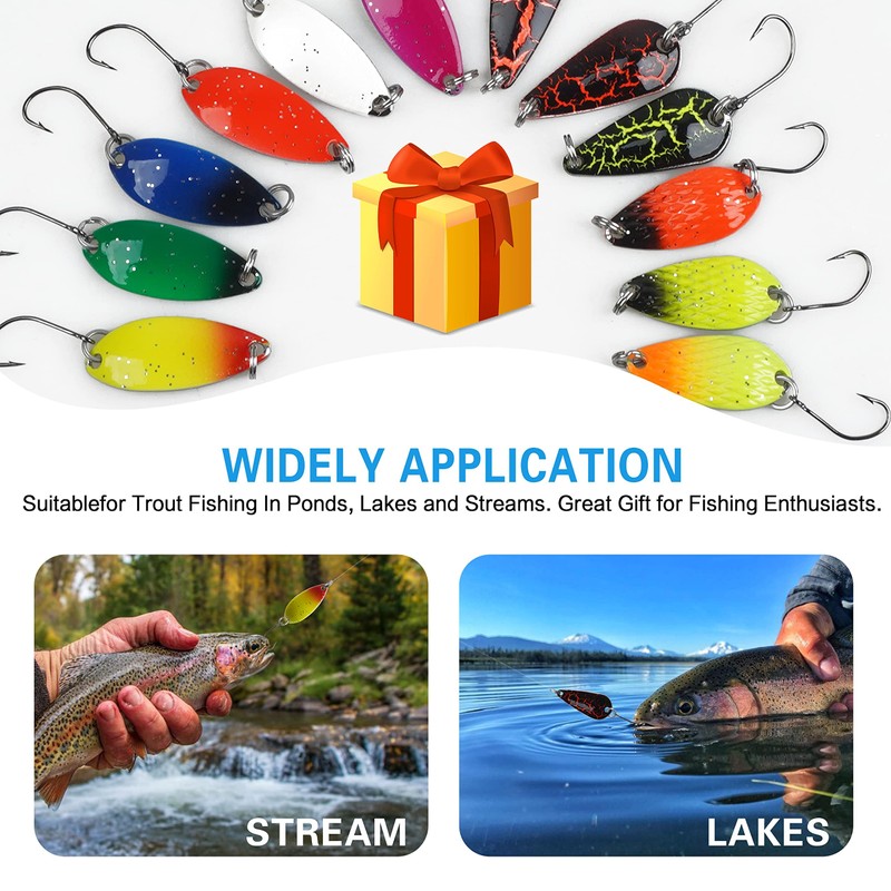 Trout Fishing Spoon Lure Set Single Hook Trout Lures Hard