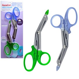 Generic DynaCut Small Nurse Scissors 6"" (2 PACK) for Nurses, Doctors, Paramedics, EMT, and Pharmacists with Protective tip, Mini First Aid Medical Mini Bandage Trauma Shears (Ice Blue/Peridot)