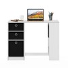 Furinno Jaya Modern Computer Study Desk, White/Black