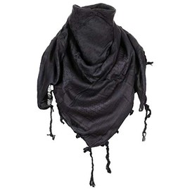 MFH PLO Scarf with Fringes, Shemagh - Black , size: 110x110cm