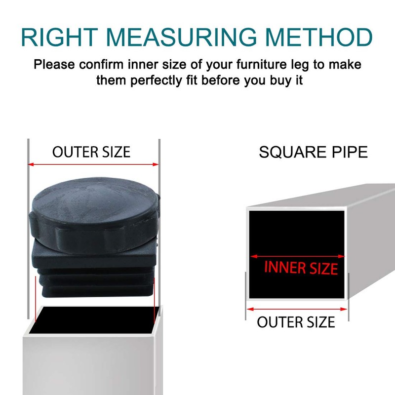Sourcingmap Leveling Feet 40 x 40mm Square Insert Adjustable Leveler