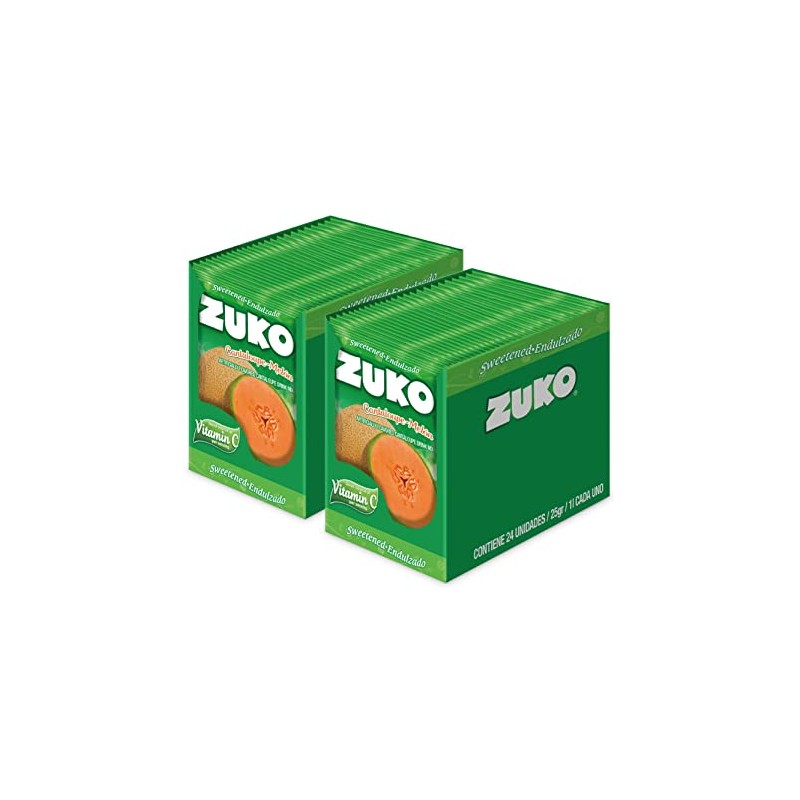 ZUKO Cantaloupe Instant Powder Drink, 24 Individual Bags 0.9 Oz,