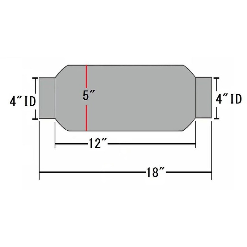 Colt Exhaust | Stainless Steel Performance 4" Resonator 12" Body