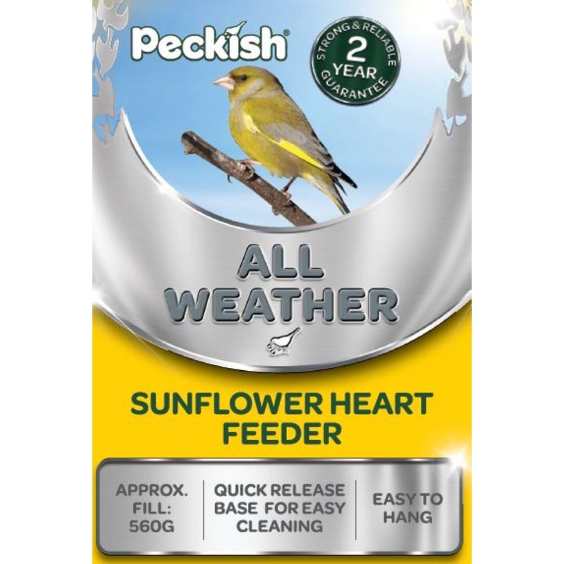 Peckish 60053033 All Weather Sunflower Heart Metal Bird Feeder, Large,