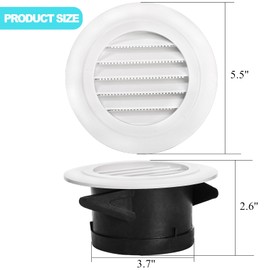 Cididu 8 Pack Air Vent Round, 4 Inch Air Soffit Vent, ABS Louver Vent Cover with Built-in Fly Screen Mesh, Ceiling Louver Grille Cover for Garage, Bathroom, Kitchen, Office, Home Ventilation