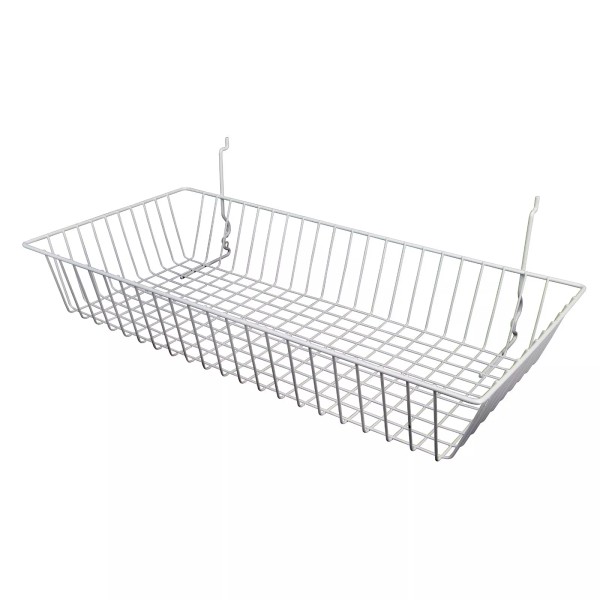 onlyhangers Only Hangers White Slatwall Gridwall Multi Basket 24" W
