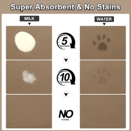 JUCFHY Pet Feeding Mat-Absorbent Cat & Dog Food Mat-No Stains Easy Clean Dog Mat for Food and Water-Quick Dry Dog Bowl Mat Dog Accessories-Dog Water Matt for Sloppy Drinkers,Black,28"x17"