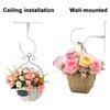 Juibao 4Pcs Ceiling Hooks for Hanging Plants, White Wall Mounted