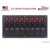STX Boat Marine 8 Gang Switch Panel Circuit Breaker Toggle