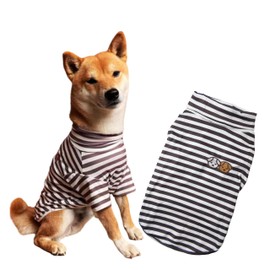 Turtleneck Dog Shirts for Large Dogs,Dog Striped T-Shirt Comfy Stretchy Shirt Dog Sweater Warm Costumes Pet Pullover Clothes for Big Dogs (XXX-Large, Brown Striped)