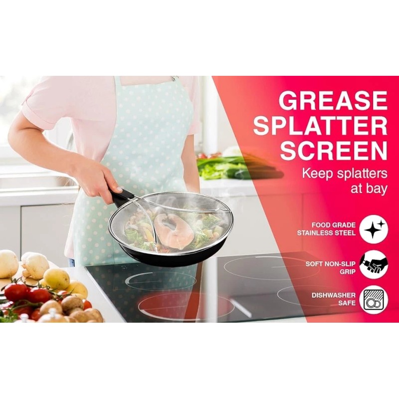 Mueller Austria 13 Inch Grip Splatter Screen For Frying Pan