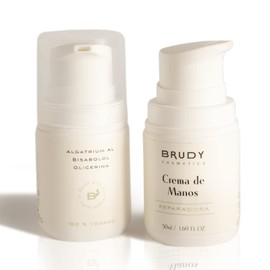 Brudy Cosmetics – Handcreme mit DHA | Empfindliche Haut | Rückfettende Behandlung | Pflegt gereizte, trockene und rissige Haut | Natürlich, pflanzlich, vegan und tierversuchsfrei | 50 ml