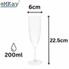 eMKay® Reusable Four Clear Dimple Plastic Champagne Flutes (200ml) &