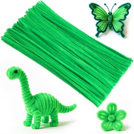 ZXIIXZ 100Pcs Pipe Cleaners, Pipe Cleaners Craft, Creative DIY Hand Arts PipeCleaners Supplies for DIY Bouquet Flowers Home Decorations Making/Fruit Green