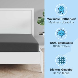 etérea Jersey Topper, Divan Bed Fitted Sheet - 100% Cotton - for a Topper Height of 5 - 10 cm